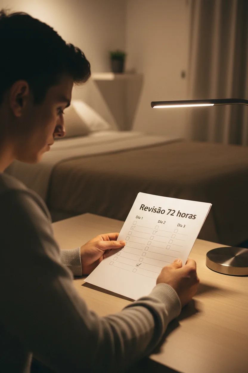 Reforço nas últimas 72 horas antes da prova - Antes