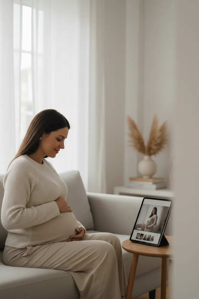 Ensaio de maternidade sem estúdio - Antes