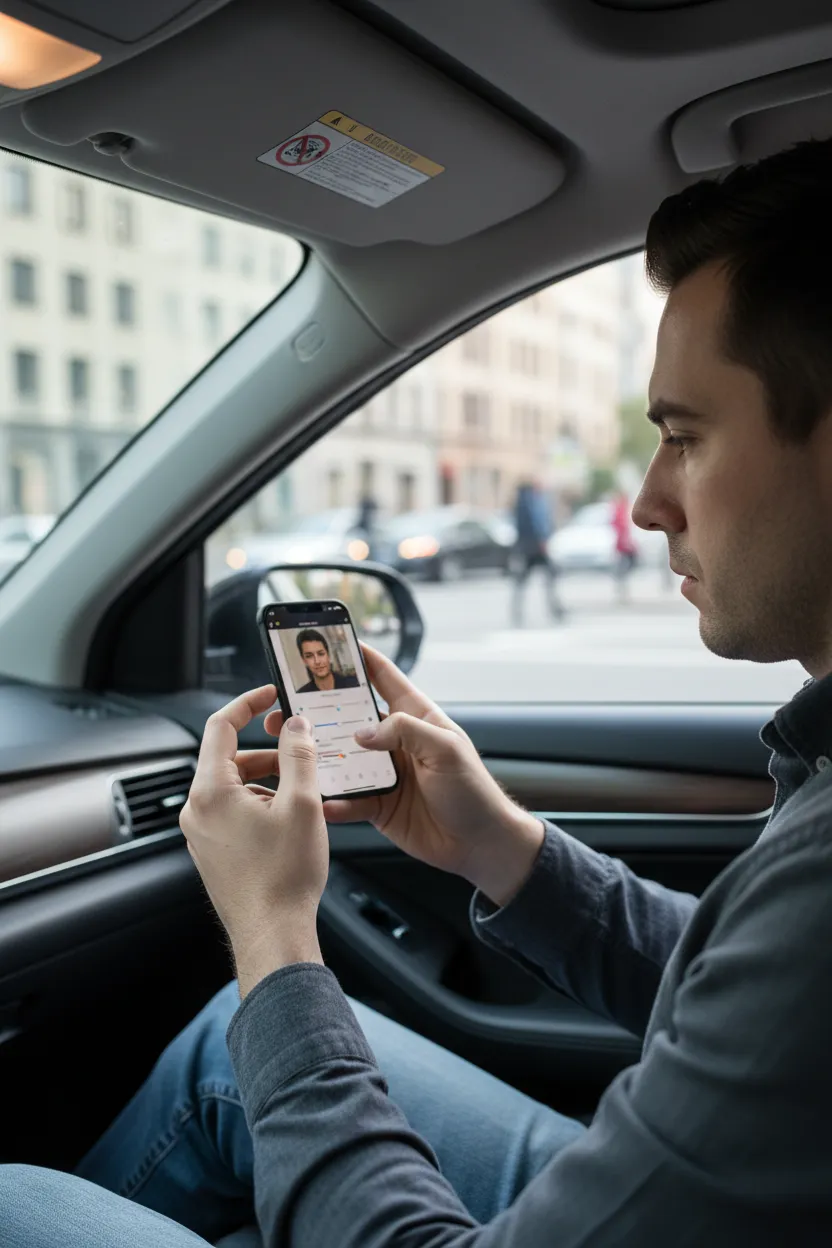 Motorista de app com perfil confiável - Antes