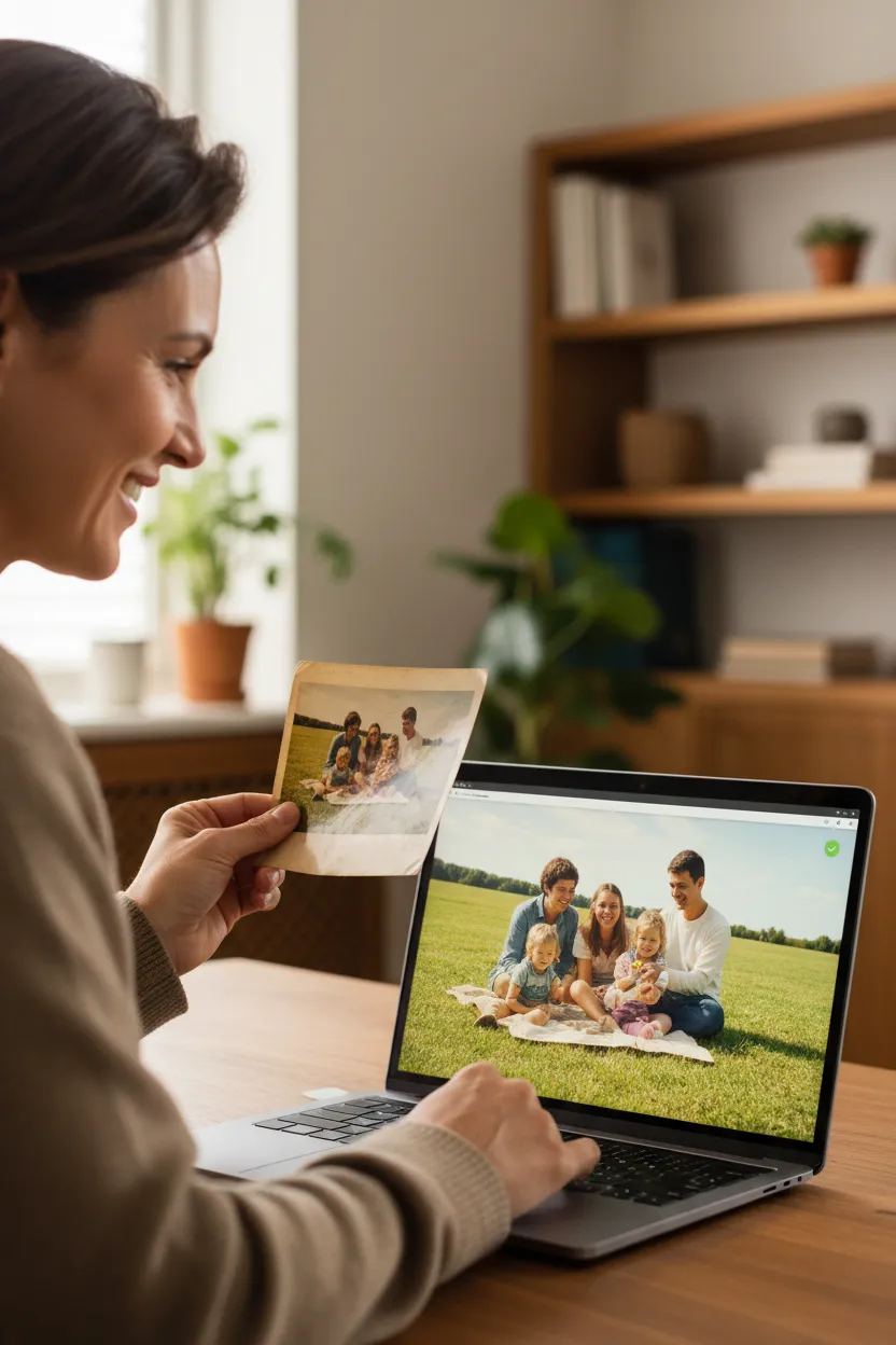 Restaurar fotos antigas da família - Antes